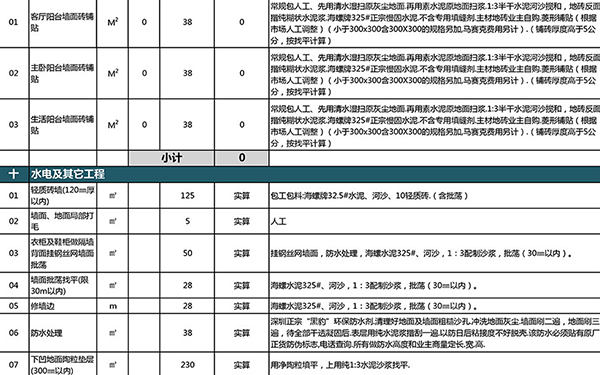 裝修報(bào)價(jià)單